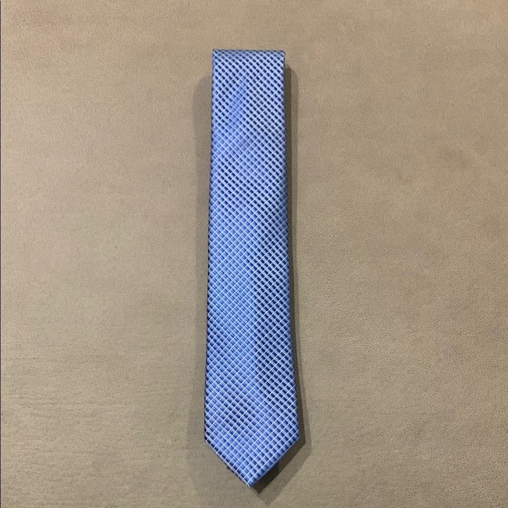 Checked Patterned Tie (Blue)